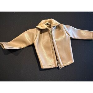 Vintage Action Man Toy Jacket Faux Leather Fur Collar Pao Toy Made in Hong Kong